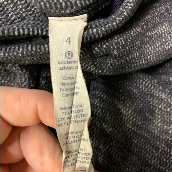 Lululemon Speed Tight IV Rulu Wonens 4 Heathered Black Phone Pocket - Picture 5 of 6